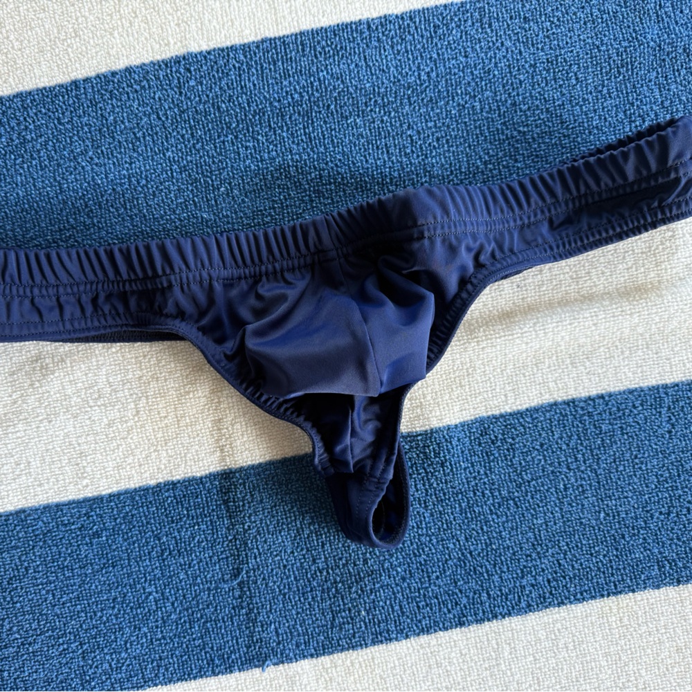 Men’s Navy Swim Thong by Gussy